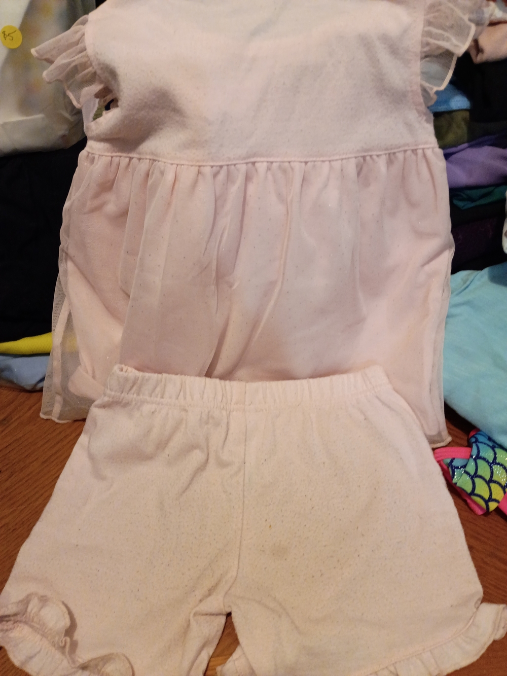 Carter's Light Pink Ruffled Two-Piece Pajama Set - Picture 2 of 3